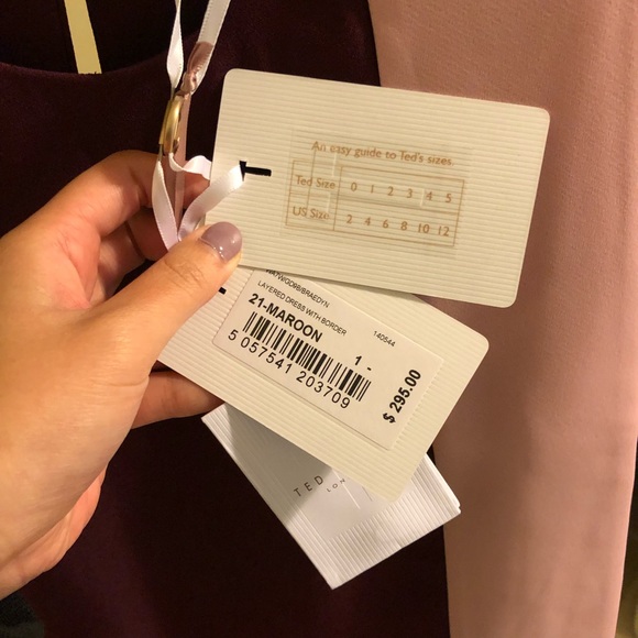 Ted Baker London Sleeveless Maroon Dress - Picture 5 of 7